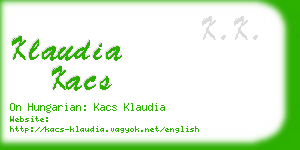 klaudia kacs business card